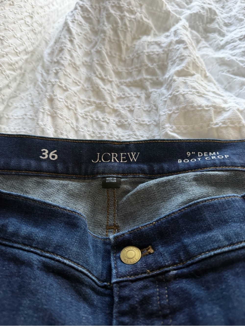 J. Crew Dark Indigo Demi-Boot Crop Jeans